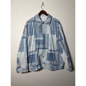 Kith Washed Paisley Long Sleeve Boxy Collared Overshirt